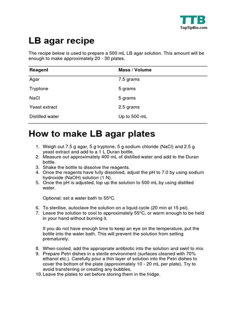 lb media autoclave|lb media recipe pdf.